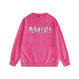 Amiri washed sweatshirt vine text printing washed and distressed