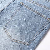 Mens Fashion Jeans rhinestones Wide-leg pants 5722#