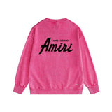 Amiri washed sweatshirt pure letter printing washed and distressed