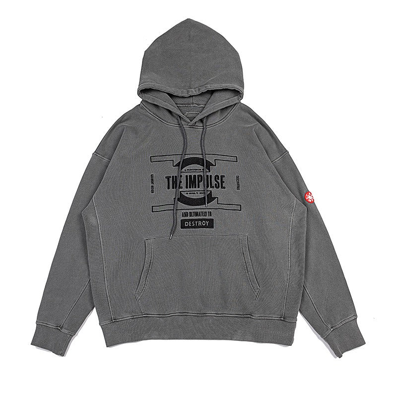 C.e hoodie autumn and winter c.e batik distressedembroiderletter hooded sweatshirt