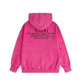 Amiri washed hoodie hollywood art word printing distressed printing