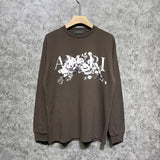 Amiri long sleeve shirts colorless flower printing