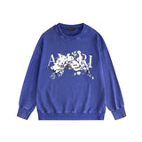 Amiri washed sweatshirt colorless floral printing washed and distressed