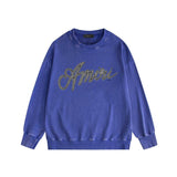 Amiri washed sweatshirt black and white printing washed and distressed