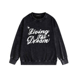 Amiri washed sweatshirt cloud letter printing washed and distressed