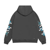 Amiri hoodie with overlapping letter dragon print
