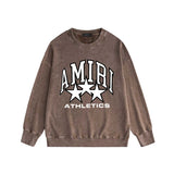 Amiri washed sweatshirt outline five-pointed star printing washed and distressed