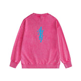 Amiri washed sweatshirt vertical small overlapping letter print washed old