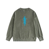 Amiri washed sweatshirt vertical small overlapping letter print washed old