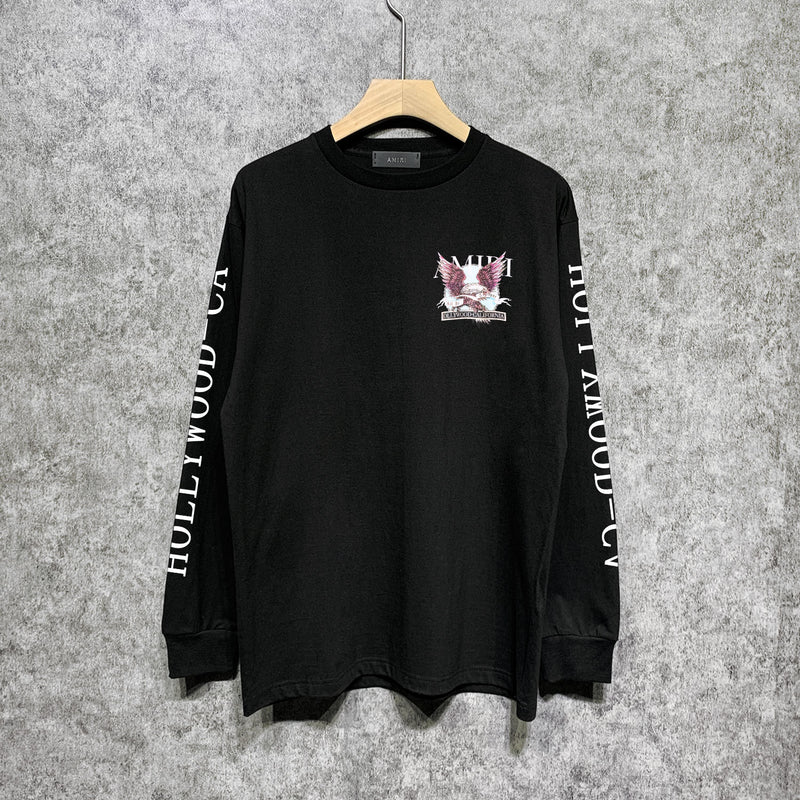 Amiri long sleeve shirts flying eagle medal printing