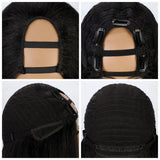 Women's Wigs Black Voluminous U-Part Straight Yaki Wig