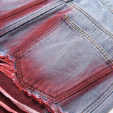 Mens Fashion Jeans Colorful Destructive Ribbons 5715#