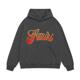 Amiri hoodie flame gold letterprinting
