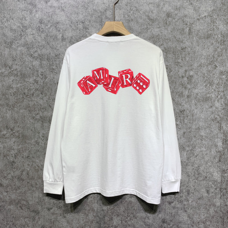 Amiri long sleeve shirts red dice printing