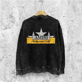 Amiri washed sweatshirt five-pointed star nameplate printing washed and distressed