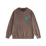 Amiri washed sweatshirt vertical small overlapping letter print washed old