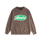 Amiri washed sweatshirt oval letterprinting washed and distressed