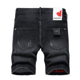 DSQ2 Short Jeans Ripped Patch Slim-fit Stretch Denim Shorts