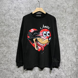 Amiri long sleeve shirts heart wolf head printing