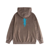 Amiri washed hoodie vertical small overlapping letter washed distressed printing