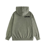 Amiri washed hoodie fat letter printing distressed printing