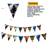 Halloween flag hanging ornaments Halloween Pumpkin Paper Banner – Triangle Flag Party Decoration