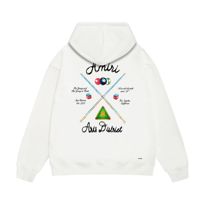 Amiri hoodie billiard cue country print