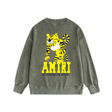 Amiri washed sweatshirt little tiger printing washed and distressed