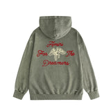 Amiri washed hoodie mottled pegasus distressed printing