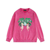 Amiri washed sweatshirt angel twin print washed old