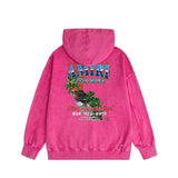 Amiri washed hoodie flame island distressed printing