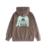 Amiri washed hoodie large radar washed and distressed printing