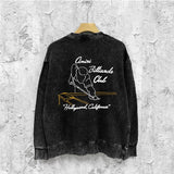 Amiri washed sweatshirt billiard sketch printing washed and distressed