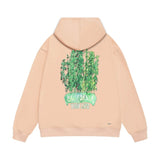 Amiri hoodie green leaf letter print