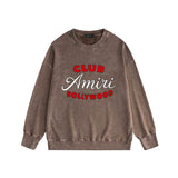 Amiri washed sweatshirt hollywood club printing washed and distressed