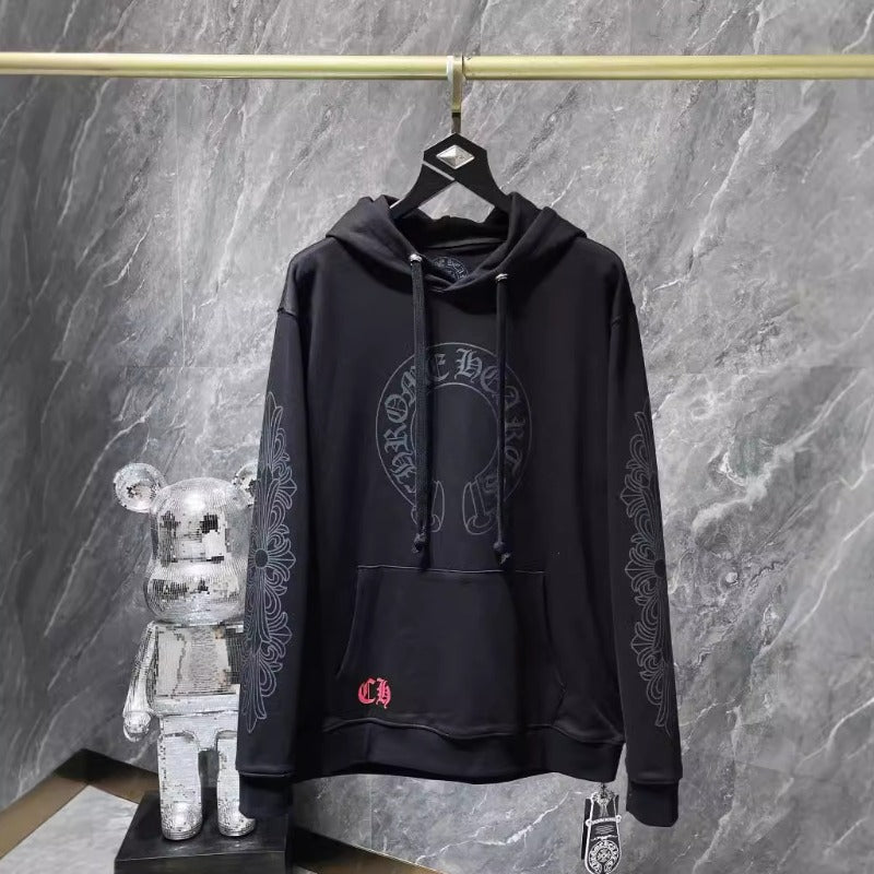 Chh Chrome Hearts Hoodie autumn and winter horseshoe red mouth print hooded sweater men