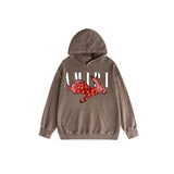 Amiri washed hoodie cashew flower rabbit letterprinting