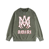 Amiri washed sweatshirt cashew flower large simple label printing washed and distressed
