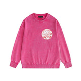 Amiri washed sweatshirt circle sketch printing washed and distressed