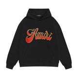 Amiri hoodie flame gold letterprinting