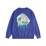 Amiri washed sweatshirt urban forest printing washed and distressed