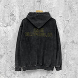 Amiri washed hoodie oil painting flying eagle distressed printing