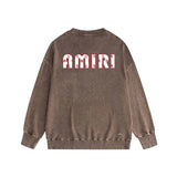 Amiri washed sweatshirt cashew flower large simple label printing washed and distressed