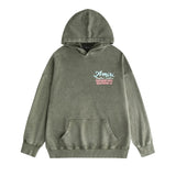 Amiri washed hoodie wine glass letterprinting distressed printing