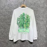 Amiri long sleeve shirts green leaf letterprinting