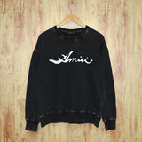 Amiri washed sweatshirt smoke letterprinting washed and distressed