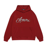 Amiri hoodie silver ring snake letterprinting
