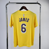 NBA Jerseys Lakers, yellow size 6, quick-drying short sleeves