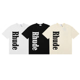 Rhude T Shirt Micro Label Letter Skull Print Short Sleeve T-Shirt