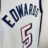 NBA Jerseys 24 Olympics, Team USA, White 5, Edwards
